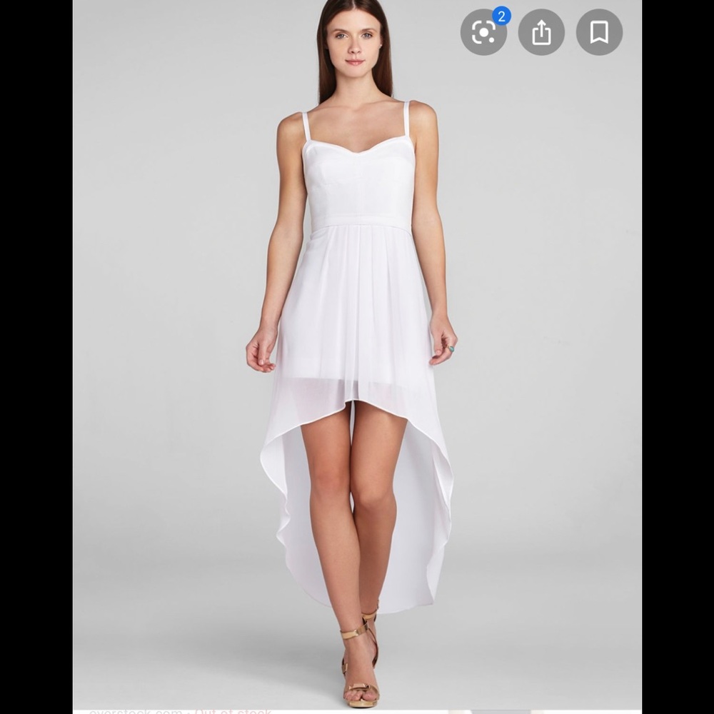 BCBGMAXAZRIA Aiyana Highlow Dress - white